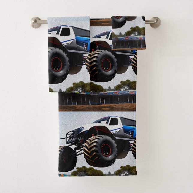Monster Truck Launch,  Bath Towel Set (Insitu)