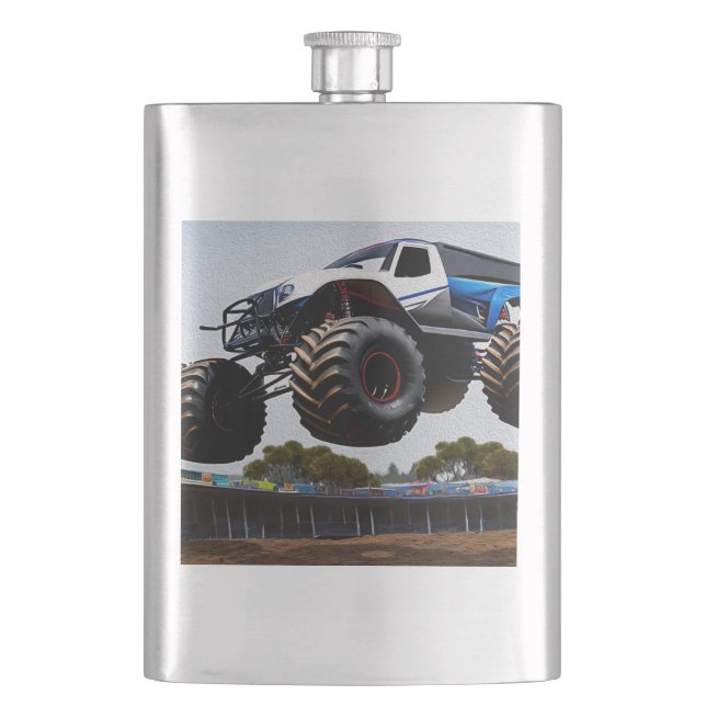 Monster Truck Launch, Hip Flask (Front)