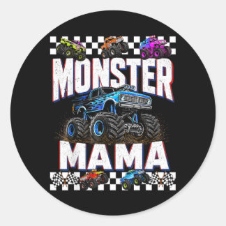 Monster Truck Mama Family Matching Monster Trucks Classic Round Sticker
