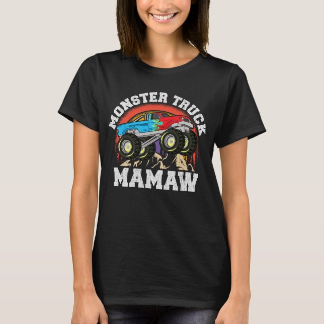Monster Truck Mamaw Matching Family Grandma Gift T-Shirt (Front)