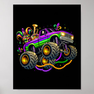 Monster Truck Mardi Gras Costume Teens Boys Kids M Poster