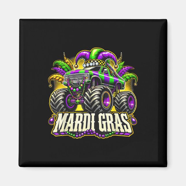 Monster Truck Mardi Gras Costume Teens Boys Kids T Magnet (Front)