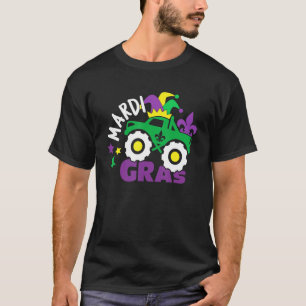 Monster Truck Mardi Gras Jester Hat Funny Carnival T-Shirt