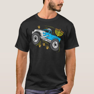 Monster Truck Menorah Dreidel Toddler Boys Hanukka T-Shirt