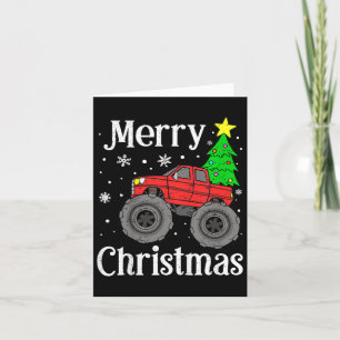 Monster Truck Merry Christmas Tree Kids Boys Card