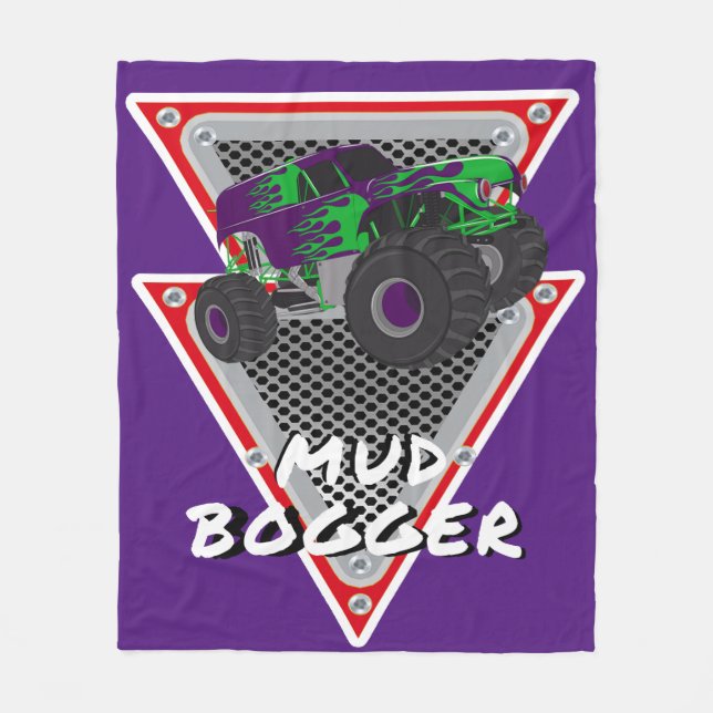 monster truck mud bogger fleece blanket (Front)