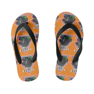 monster truck mud bogger kid's flip flops