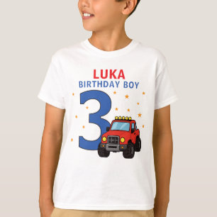 Monster Truck Name Age 3th Birthday Boy T-Shirt