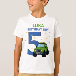 Monster Truck Name Age Birthday Boy T-Shirt