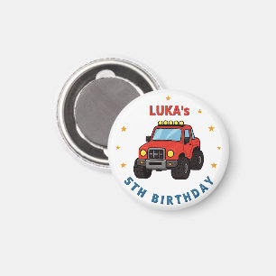 Monster Truck Name Age Birthday Party Magnet