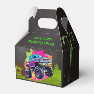 Monster Truck Neon Boy Birthday Party  Favour Box