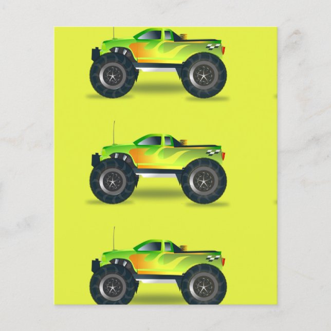 Monster truck on lime green (Front)