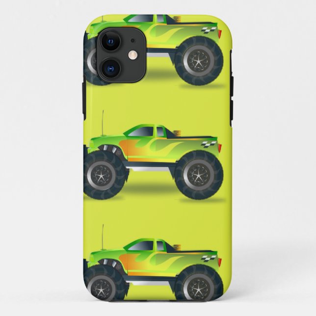 Monster truck on lime green Case-Mate iPhone case (Back)