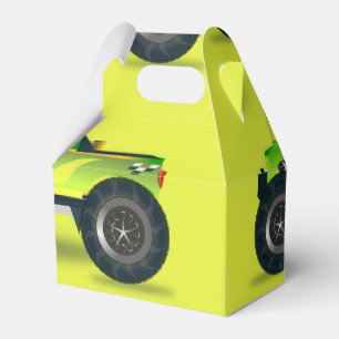 Monster truck on lime green favour box