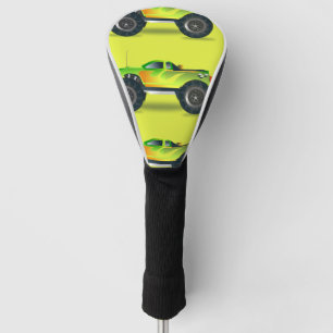 Monster truck on lime green golf head cover