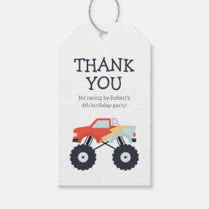 Monster Truck Party Favour Tags