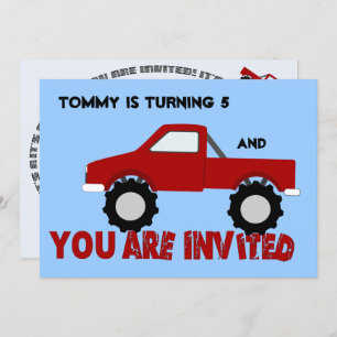 Monster Truck Party Invitation