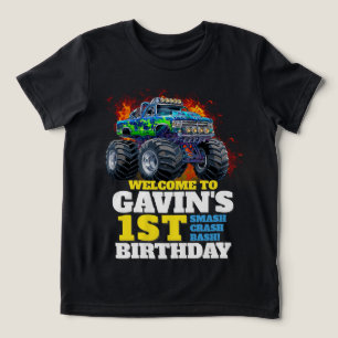 Monster Truck Personalised Birthday Party Tri-Blend Shirt