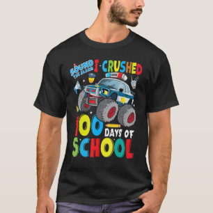 Monster Truck Police Car 100 Days of School Teache T-Shirt