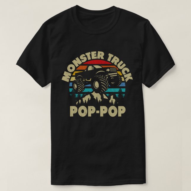 Monster Truck Pop-Pop Matching Family Grandpa T-Shirt (Design Front)