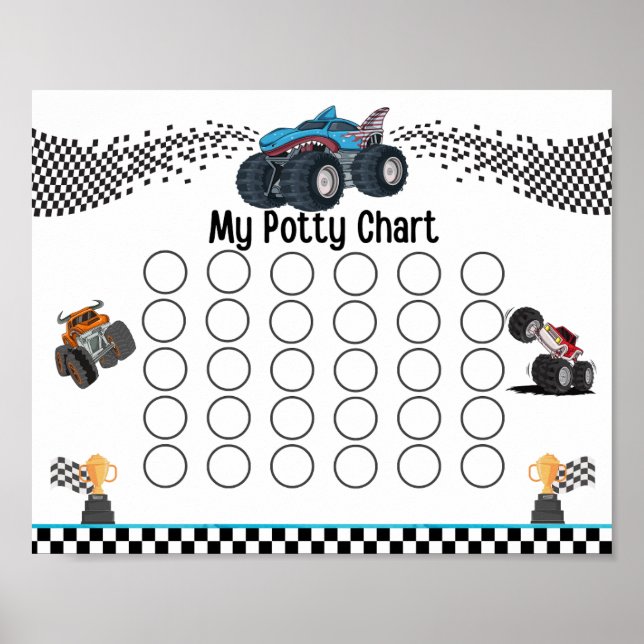 Monster Truck Potty Chart (Front)