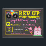 Monster Truck & Princess Joint Birthday Invitation<br><div class="desc">All designs are © Happy Panda Print</div>