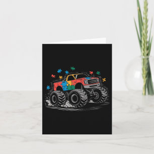 Monster Truck Puzzles Cute Autism Awareness Puzzle Card