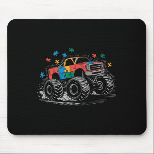 Monster Truck Puzzles Cute Autism Awareness Puzzle Mouse Mat
