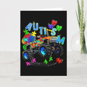 Monster Truck Puzzles Cute Kids Autism Awareness A Card