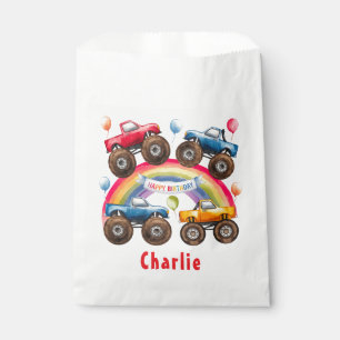 Monster Truck Rainbow Boy Birthday Bash Favour Bags