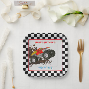 Monster Truck Rally Birthday Party Decorations  Paper Plate