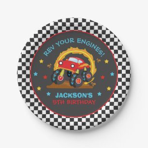 Monster Truck Rally Birthday Party Decorations Paper Plate