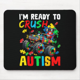 Monster Truck Ready To Crush Austim Shirt Autism A Mouse Mat