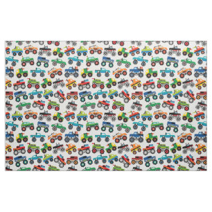 Monster Truck Repeat Fabric Textile