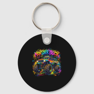Monster truck retro colorful graffiti toddlers key ring
