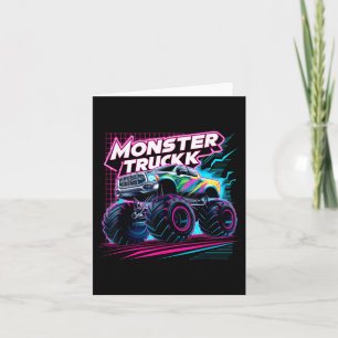 Monster Truck Retro Colourful Toddlers Boys Kids M Card