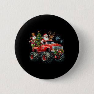 Monster Truck Santa Reindeer Christmas Tree Kids T 6 Cm Round Badge
