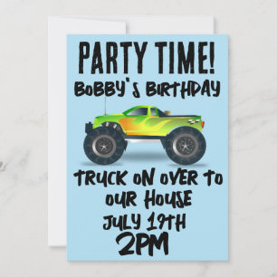 MONSTER TRUCK SCRIPT KIDS BIRTHDAY INVITATIONS