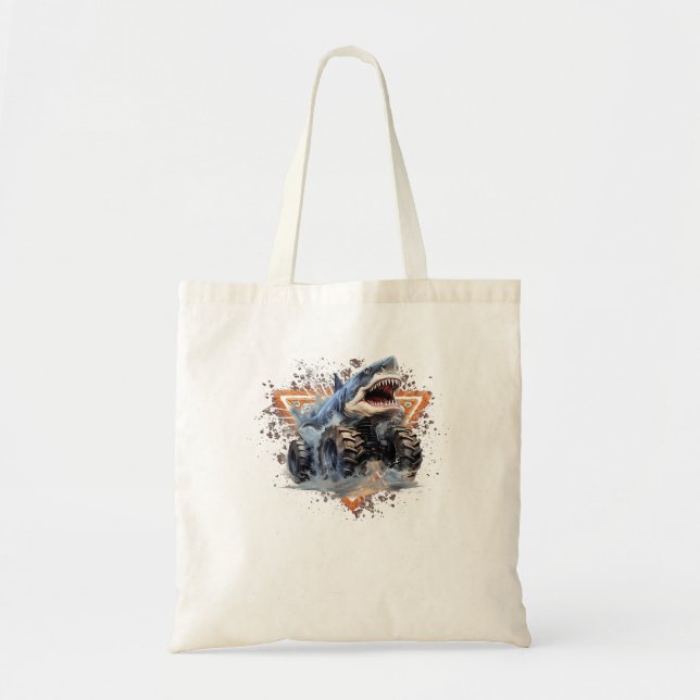 Monster Truck Sharks Are My Jam Birthday Tote Bag (Front)