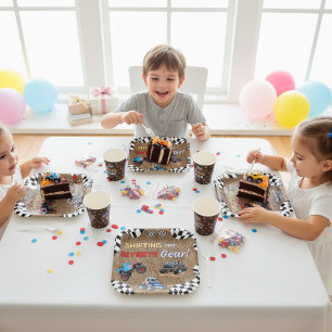 Monster Truck Shifting Into Seventh Gear Birthday  Paper Plate