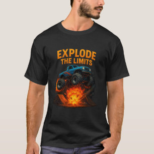 Monster Truck Shirt - Explosion Jumps Ramp Men Boy