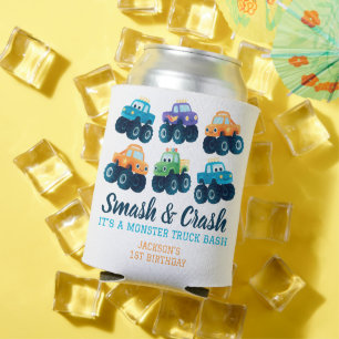 Monster Truck Smash and Crash Birthday Can Cooler