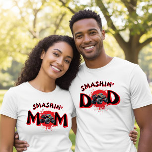 Monster Truck Smash Matching Mum Parent Birthday  T-Shirt