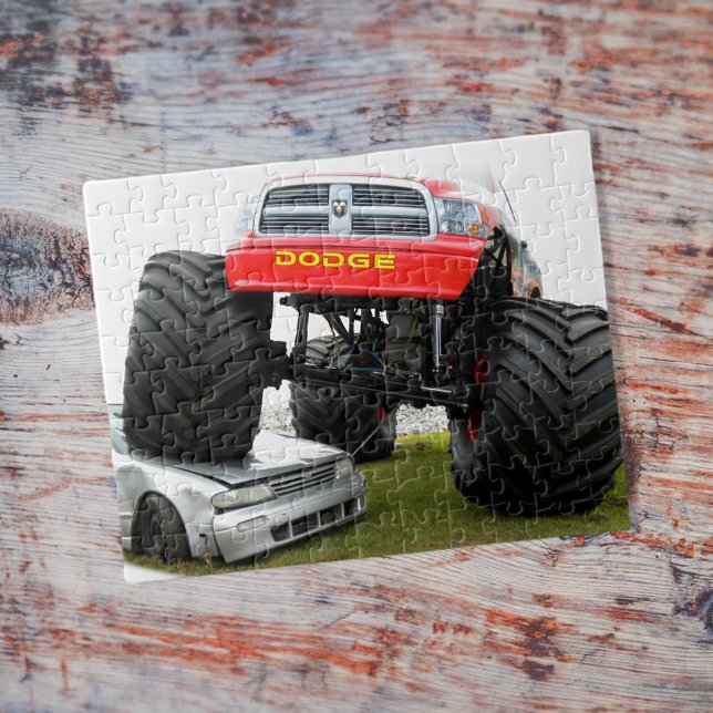Monster Truck Smashing Car Jigsaw Puzzle (Creator Uploaded)