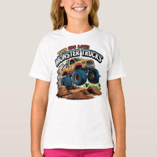Monster Truck Soaring Over Dirt Pile T-Shirt