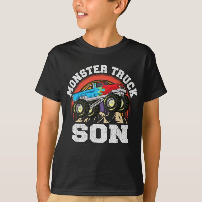 Monster Truck Son Matching Family Monster Truck T-Shirt (Front)