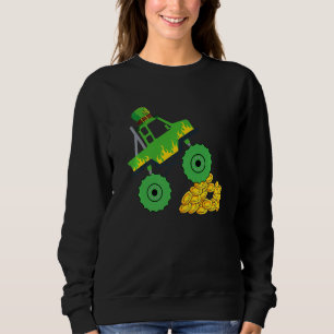 Monster Truck St Patrick Day Kids Boys Toddlers 3 Sweatshirt