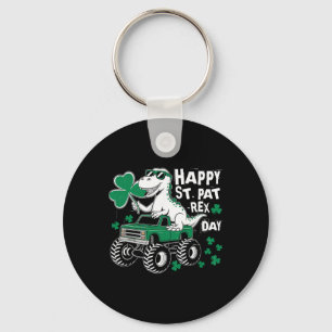 Monster Truck St Patricks Day Dinosaur Happy St Pa Key Ring
