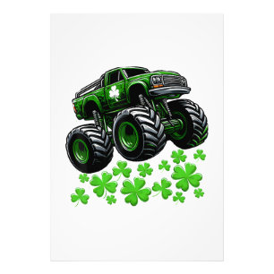Monster Truck St Patricks Day Irish Lucky Photo Print