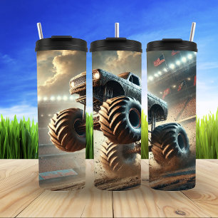 Monster Truck Stadium Racing Power Thrill Thermal Tumbler